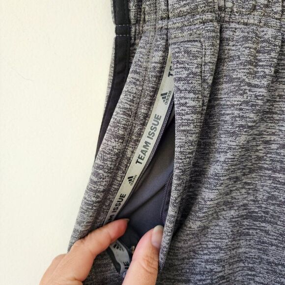 Adidas Track Pants | Men's Med | Gray Climawarm 3 Stripes Athletic Straight - Picture 4 of 8